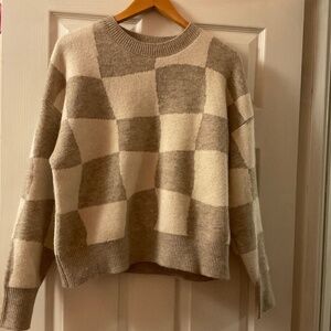 twik Checkerboard Crewneck Sweater